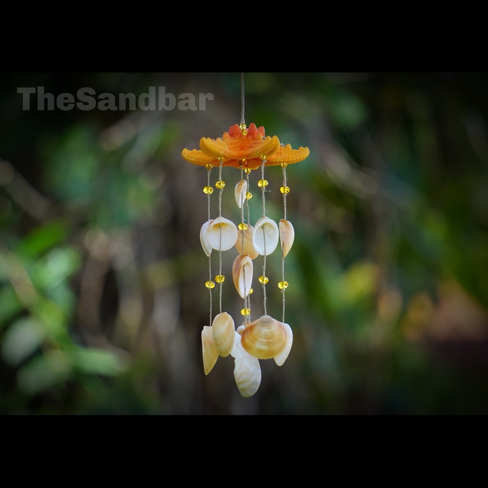 Starfish mobile seashell wind chimes mermaid art